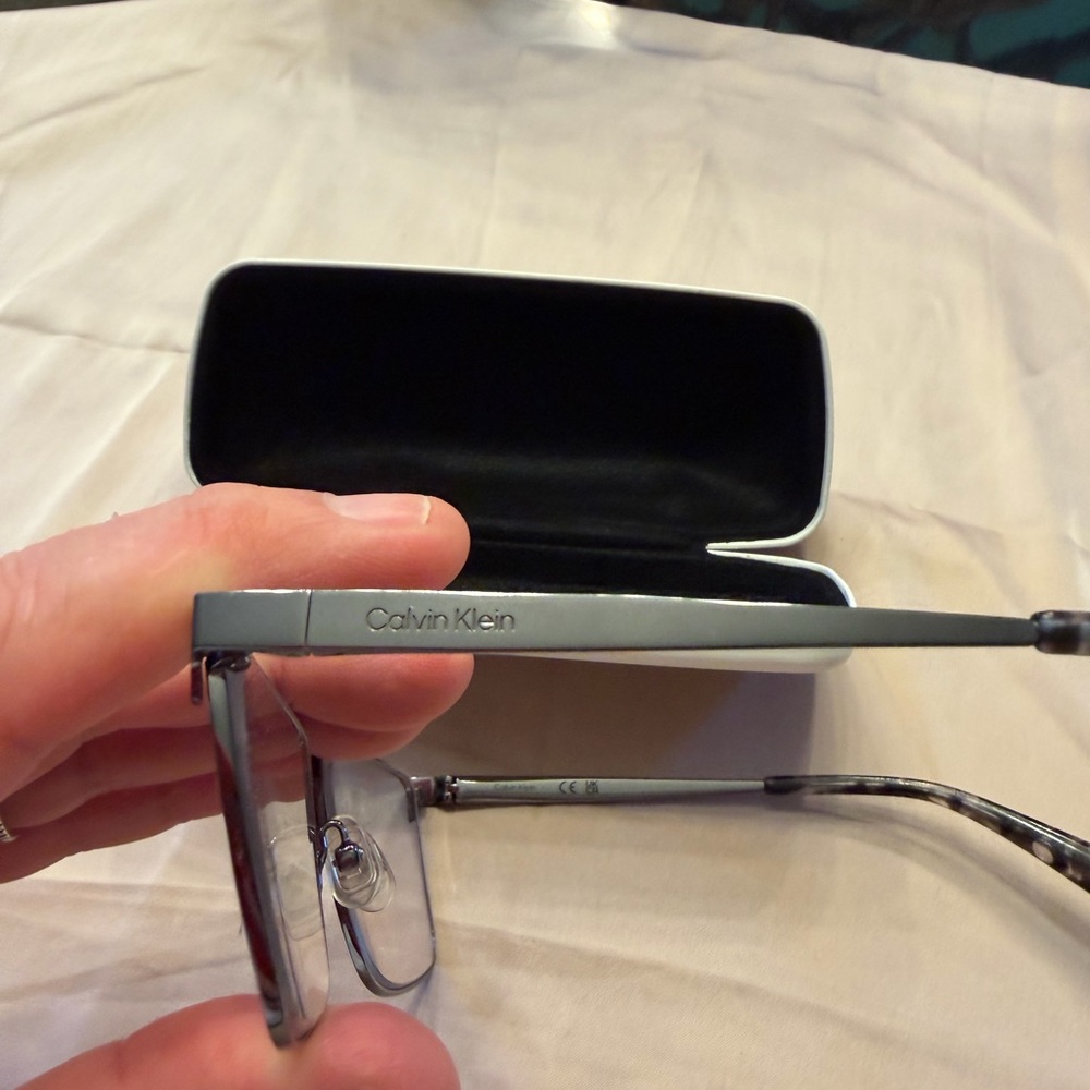 Calvin Klein Rectangular Metal Frame Glasses In G… - image 3